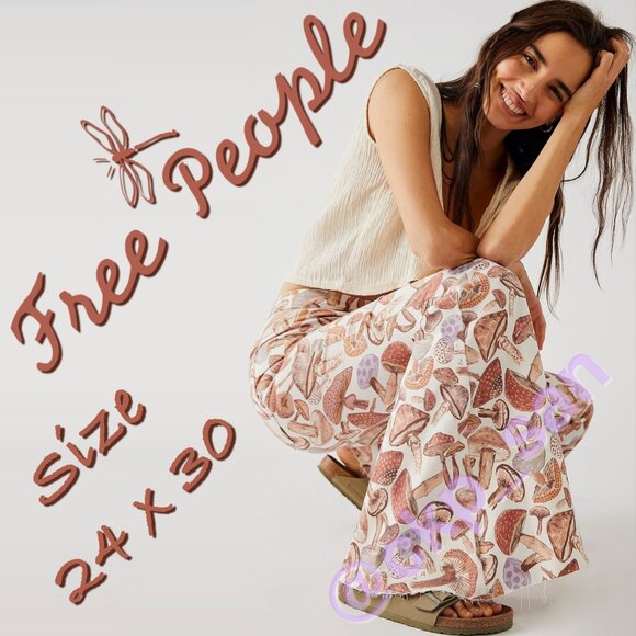 Free People Printed Just Float On Flare Sz 24 - Picture 1 of 15